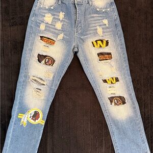Washington Commander’s Women’s Jeans with Patch Accents